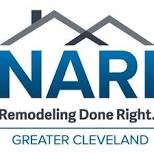 The logo for NARI (National Association of the Remodeling Industry) Greater Cleveland, featuring the text "Remodeling Done Right" beneath a house roof outline.