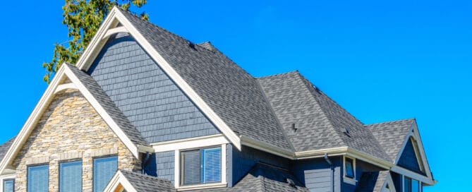 The roof of the house with nice window.