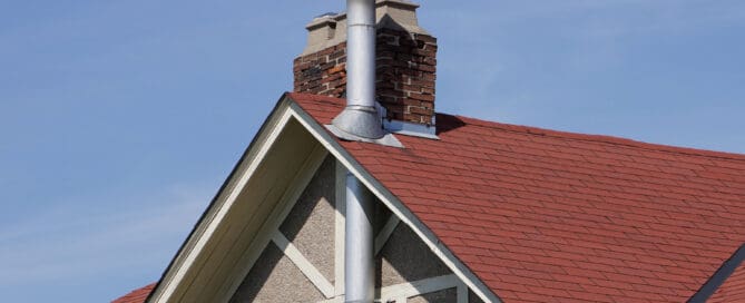 Metal replacement chimney for fireplace.