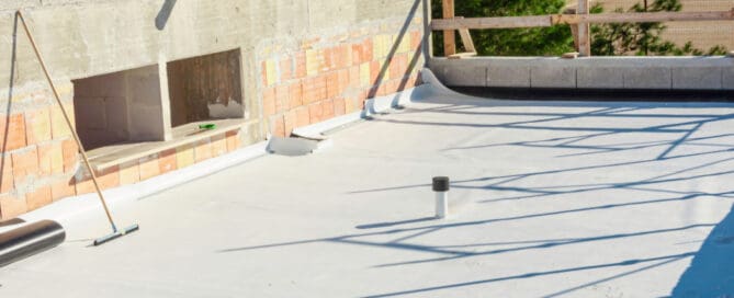 TPO roof from the side, broom and more.