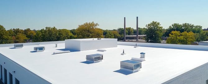 Top view of commercial roof.