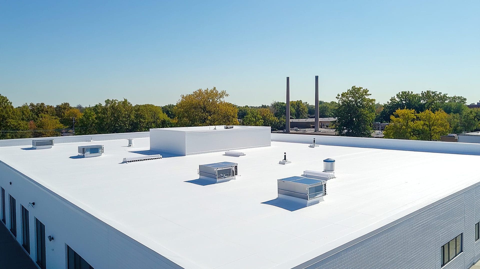 Top view of commercial roof.